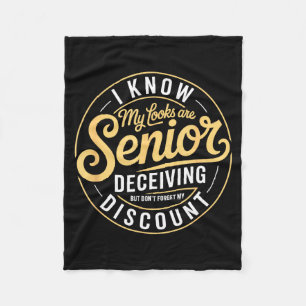 Senior reminder funny old people saying  fleece blanket