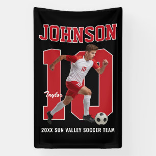 Senior Soccer Player Number Custom Photo Sports Banner