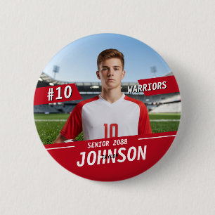 Senior Soccer Team Player Custom Color Sports 2 Inch Round Button