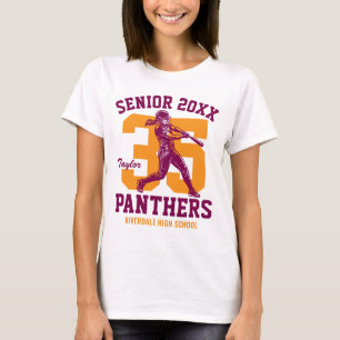 Senior Softball Girl Player Custom Sports Team T-Shirt