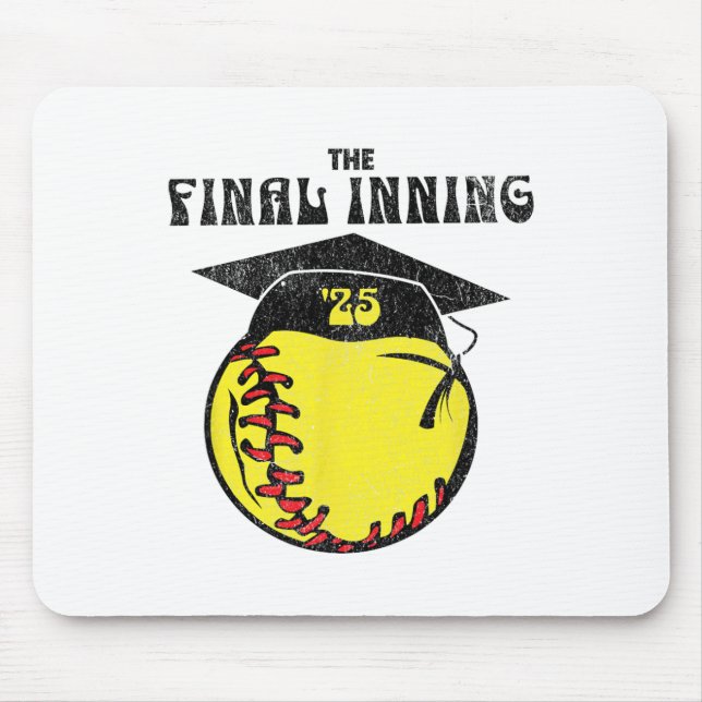 Senior Softll 2025 The Final Inning Distressed Gra Mouse Pad (Front)