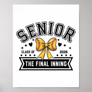 Senior Softll Cl Of 2026 Crew Softll Senior Night Poster