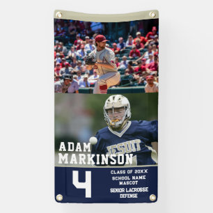 Senior Sport Lacrosse 2 Colour Block Outdoor Banne Banner