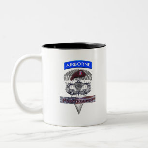 Senior Steel Jump Wings with Airborne Tab & Beret Two-Tone Coffee Mug