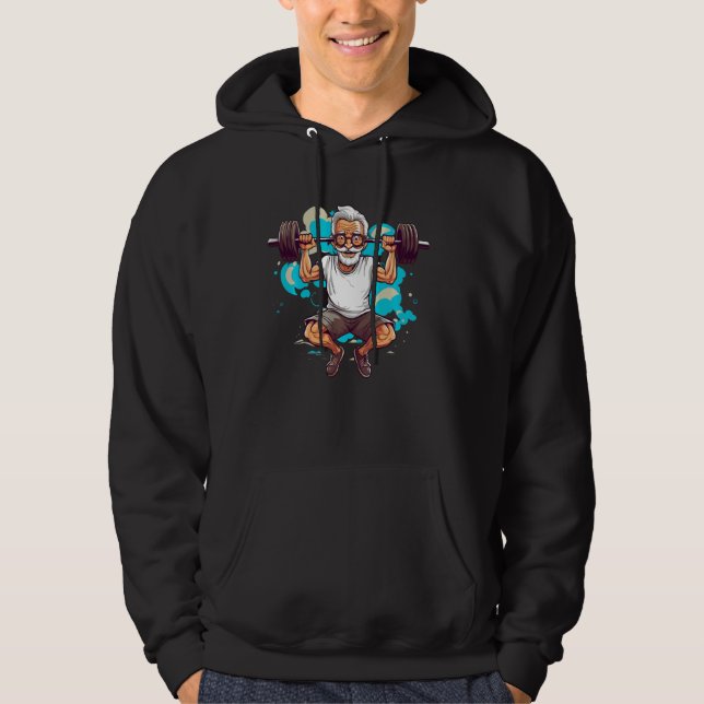 Senior Strength Age Defying Gym Warrior Hoodie (Front)