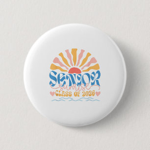 Senior Sunrise 2026 Boho Colourful High School Jen 2 Inch Round Button