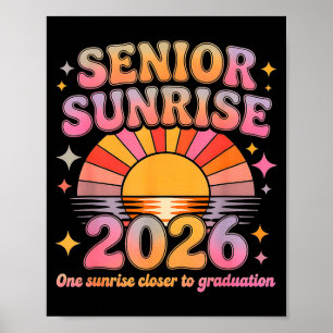 Senior sunrise 2026 boho colourful high school poster