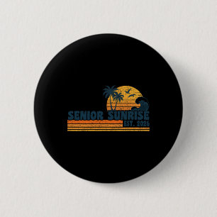 Senior Sunrise 2026 Graduation Cool Retro High Sch 2 Inch Round Button