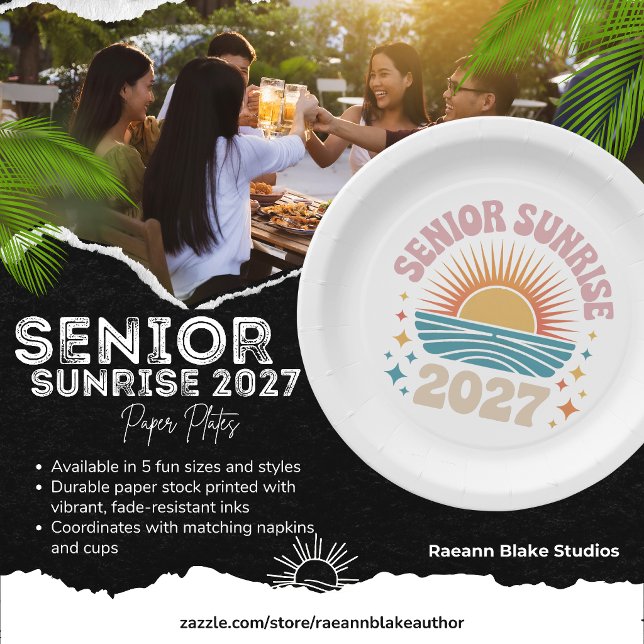Senior Sunrise 2027 Paper Dessert Plates (Creator Uploaded)