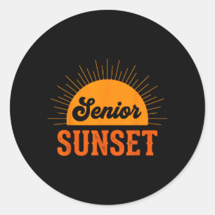 Senior Sunset Retro Graduation Cl 2026 Graphic 1 Classic Round Sticker