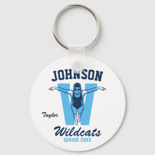 Senior Swim Team High School Sports Swimming Keychain