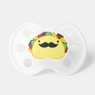 Senior taco with moustache ninny pacifier