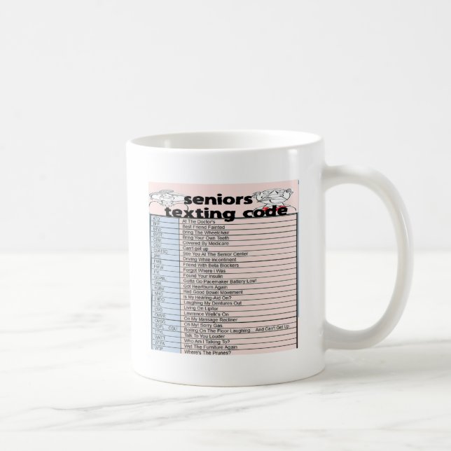 Senior Texting Code Coffee Mug (Right)