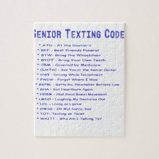 Senior Texting Code Jigsaw Puzzle