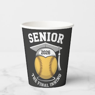 Senior The Final Inning 2026 Softball Graduation Paper Cups