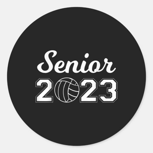 Senior  Volleyball  Classic Round Sticker (Front)