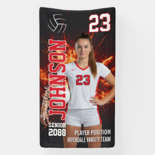 Senior Volleyball Player Sports Photo Vertical Banner