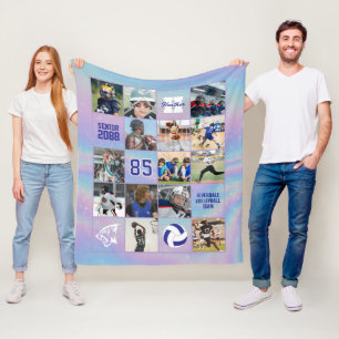 Senior Volleyball Team Custom Photo Iridescent Fleece Blanket
