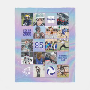 Senior Volleyball Team Custom Photo Iridescent Fleece Blanket