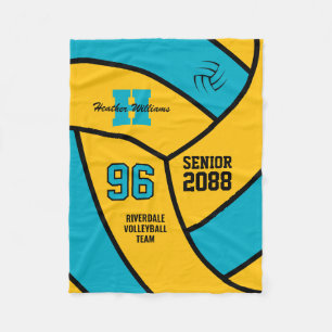 Senior Volleyball Team Gift Custom Color  Fleece Blanket