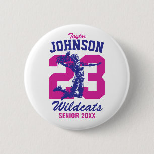 Senior Volleyball Team High School Sports Player 2 Inch Round Button
