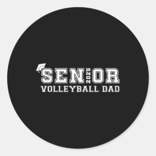 Senior Volleyll Dad Cl Of 2025 Graduation Graduate Classic Round Sticker