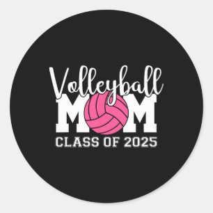 Senior Volleyll Mom Cl Of 2025 Graduation Graduate Classic Round Sticker