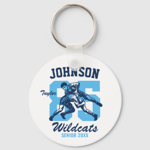 Senior Wrestling Team High School Sports Wrestler Keychain