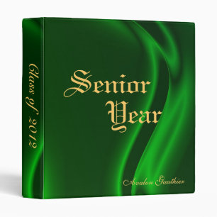 Senior Year Back To School Emerald Silk Binder