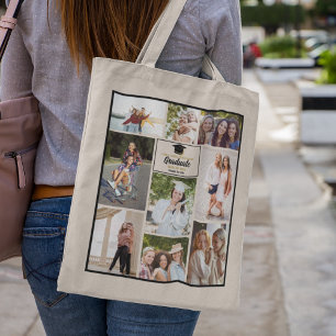 Senior Year Friends Photo Collage Graduation Tote Bag