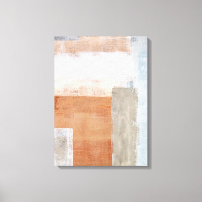 'Seniority' Grey and Beige Abstract Art Canvas Print (Front)