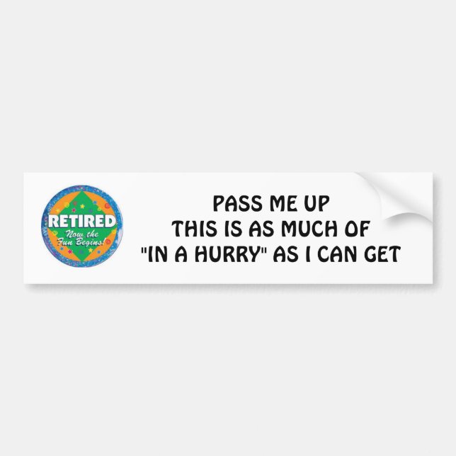SENIOR'S ADVICE ON HOW TO DRIVE BUMPER STICKER (Front)