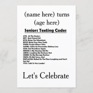 **SENIOR'S BIRTHDAY PARTY** INVITE (ADD AGE/AGE)