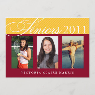 Seniors celebrate gold maroon 3 photos graduation invitation