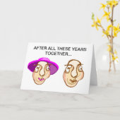 Seniors in love funny anniversary card (Yellow Flower)