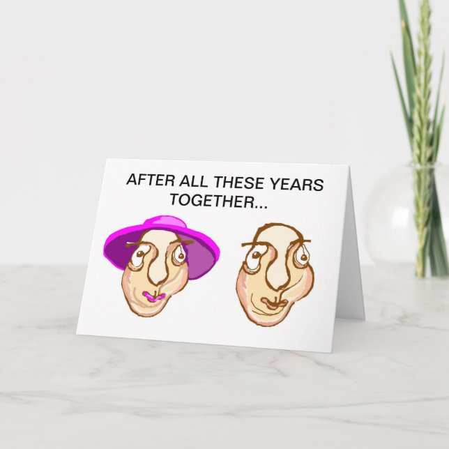 Seniors in love funny anniversary card (Front)