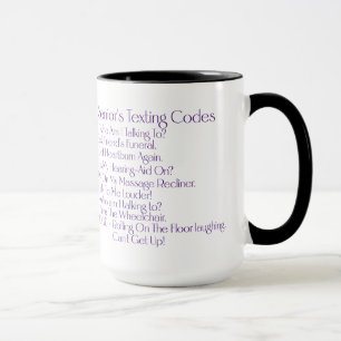"Senior's Texting Codes" Custom Coffee/Tea Mug