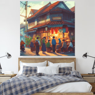 Senja di Warung Kopi Canvas Print