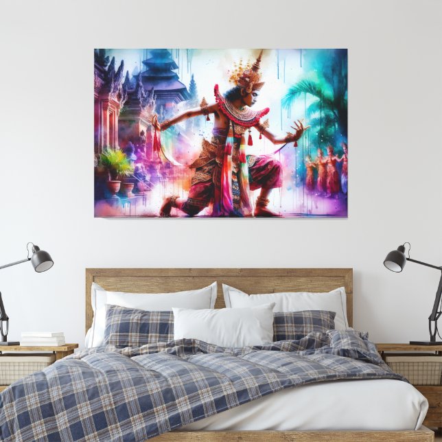 Senja Tari: Twilight Dance in Bali Canvas Print (Insitu(Bedroom))