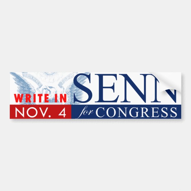 SENN for CONGRESS: Bumpersticker Bumper Sticker (Front)