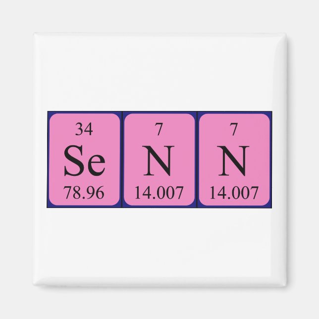 Senn periodic table name magnet (Front)