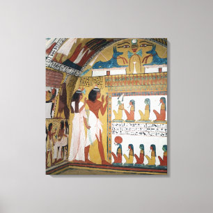 Sennedjem and his wife facing a naos canvas print