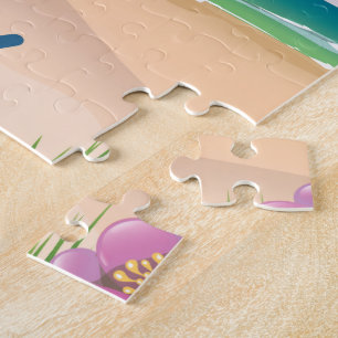Sennen Beach Sandcastle Cornwall travel poster Jigsaw Puzzle