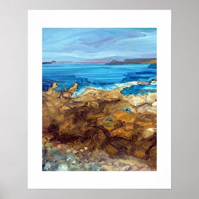 Sennen Cove Cornwall Oil Painting | UK Coastal Poster (Front)