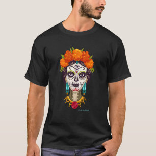 Senora Skull Roses Mexican Dead Day of Dia De Los T-Shirt