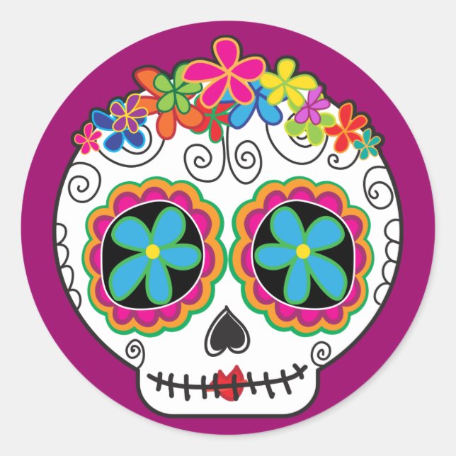Señorita Calavera Classic Round Sticker (Front)