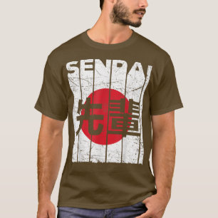 Senpai Japanese Flag Martial Arts Torii Gate Vinta T-Shirt