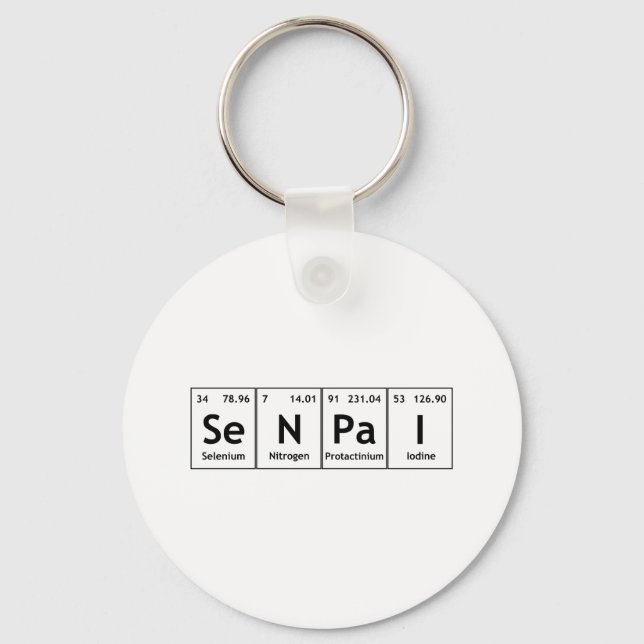 SeNPaI Periodic Table Element Word Chemistry Atoms Keychain (Front)