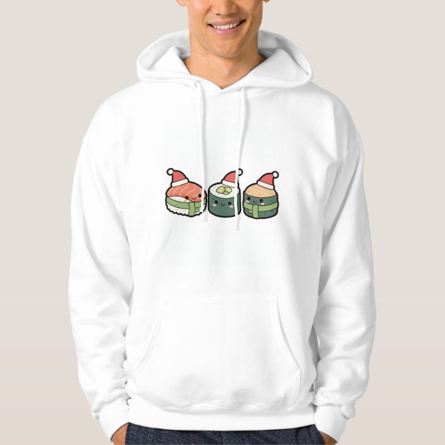 SenpaiXEL Kawaii Christmas Sushi Hoodie (Front)