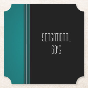 "Sensational 60's" Customizable Paper Coaster